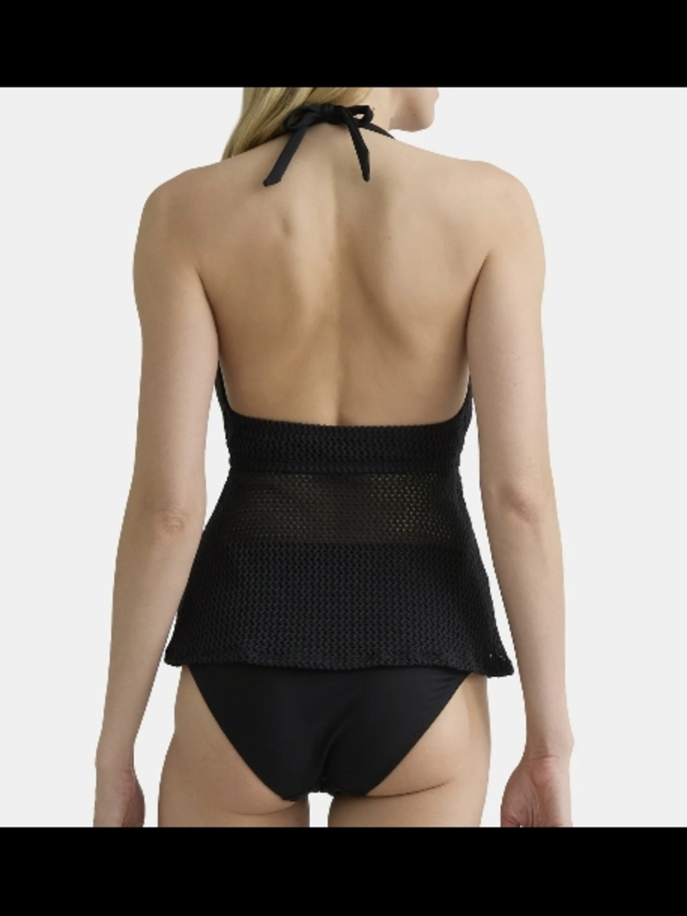 Time and Tru Women's Plus Tankini Top Black 3X (24W - 26W) - Picture 3 of 7